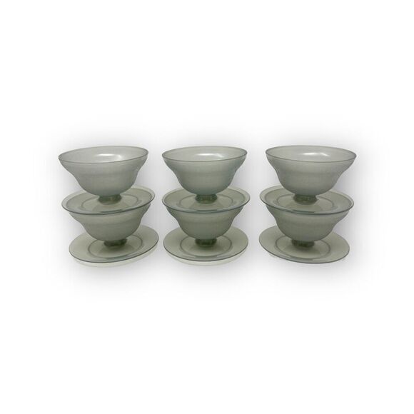 Vintage Set of 6 Tupperware 754 Short Parfait Dessert Sundae Cups Smoke Gray - Picture 4 of 6